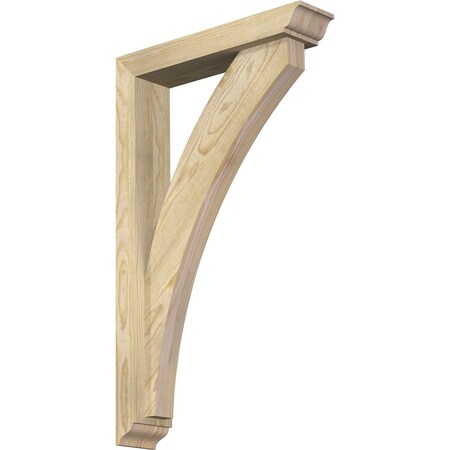 Ekena Millwork Thorton Traditional Rough Sawn Bracket w/ Offset Brace, Douglas Fir, 4"W x 18"D x 30"H BKT0402X18X30THR01RDF